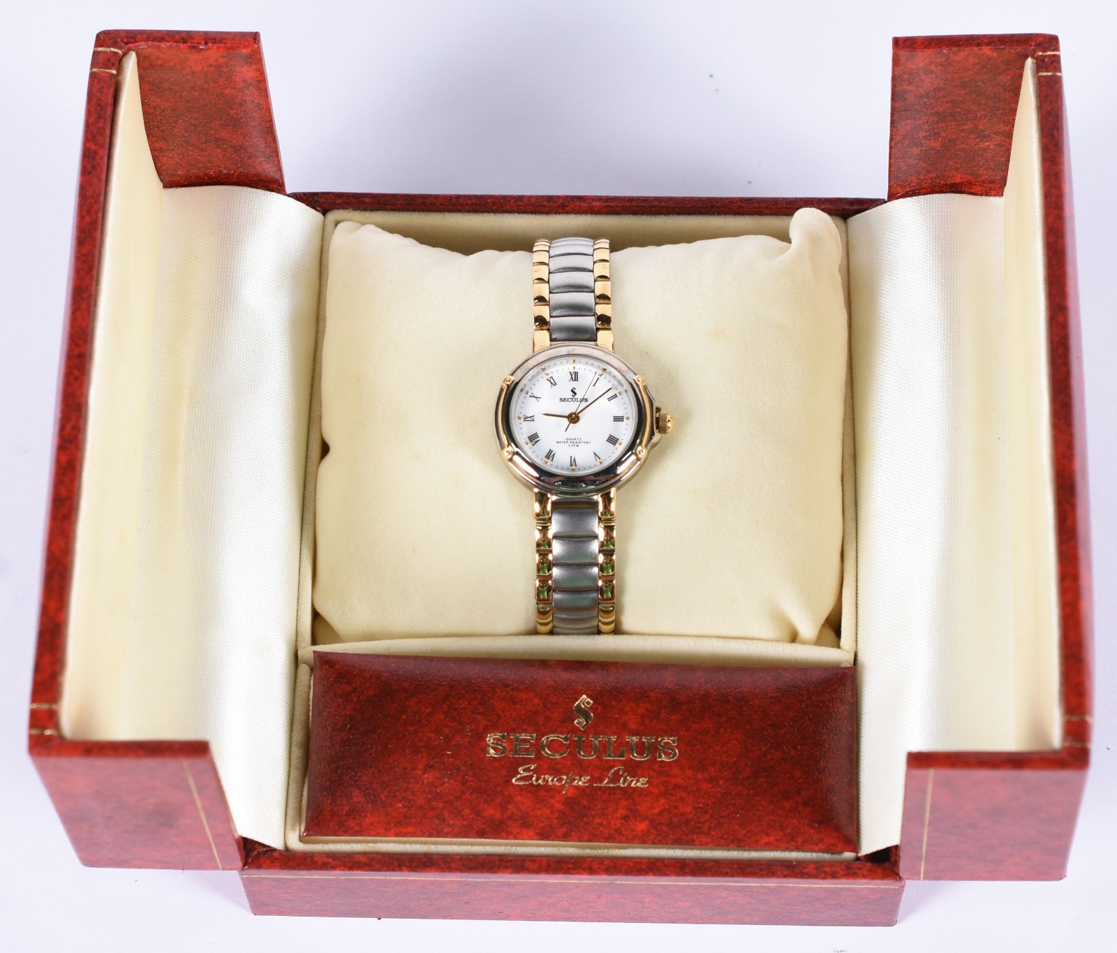 Relógio SECULUS feminino, pulseira em aço fosco e dourados e... - foto 5 de 7