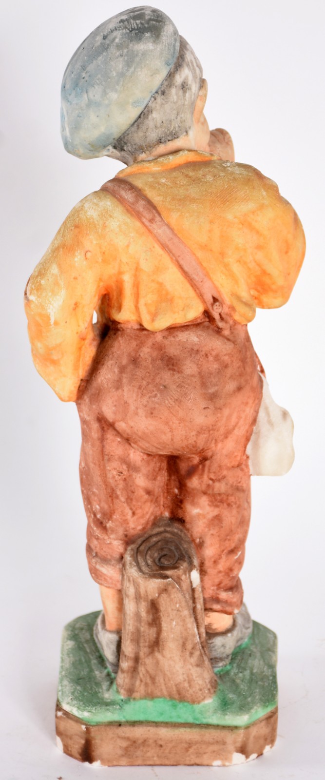 Estatueta de cerâmica policromada representando menino (cabeça... - foto 2 de 6