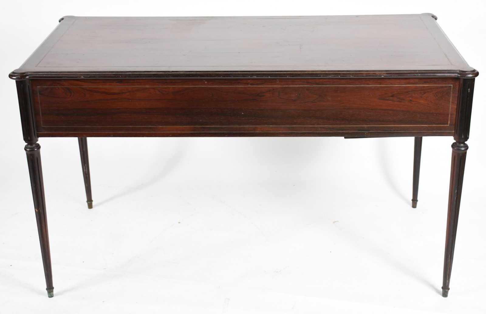 Mesa de escritório de jacarandá, cinco gavetas, puxadores de metal e... - foto 4 de 5
