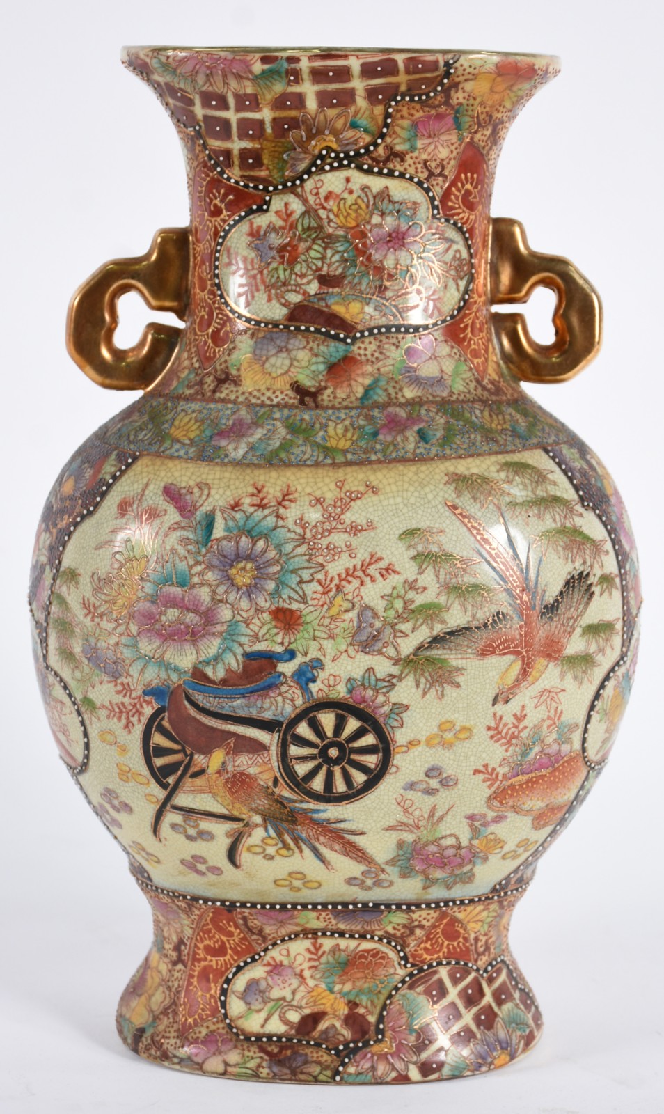 Vaso de porcelana oriental ao gosto Satzuma. - foto 3 de 6
