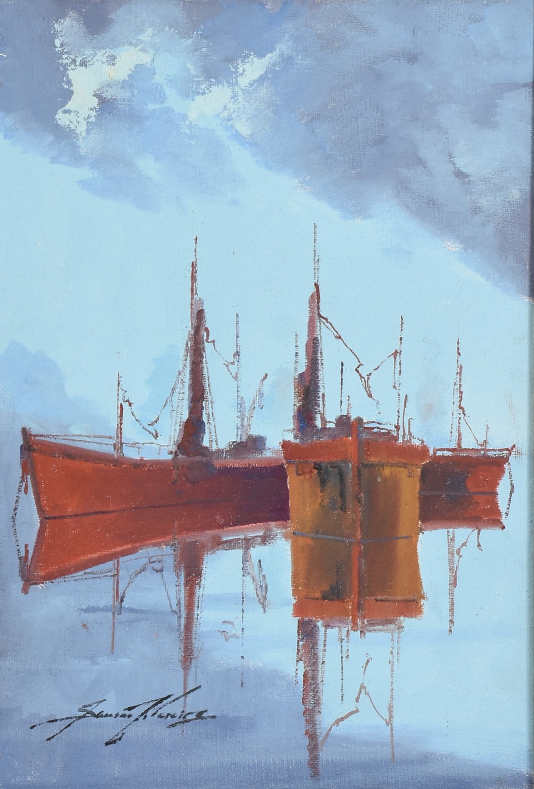 Sansão Pereira (1919-2014), Marinha com Barcos - foto 1 de 4
