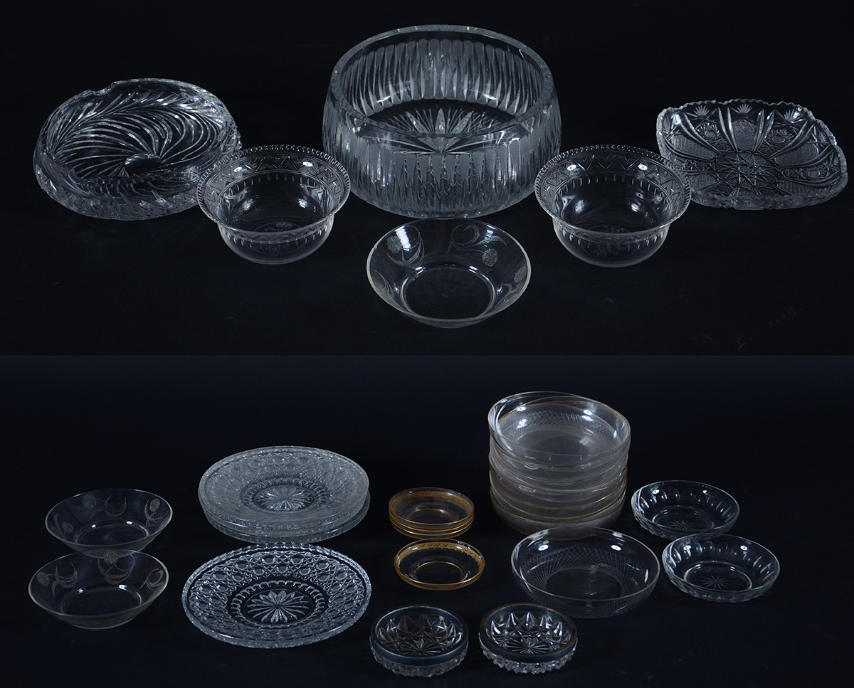 Lote com 31 peças diversas de cristal, sendo bowls (diametro 20 cm)...