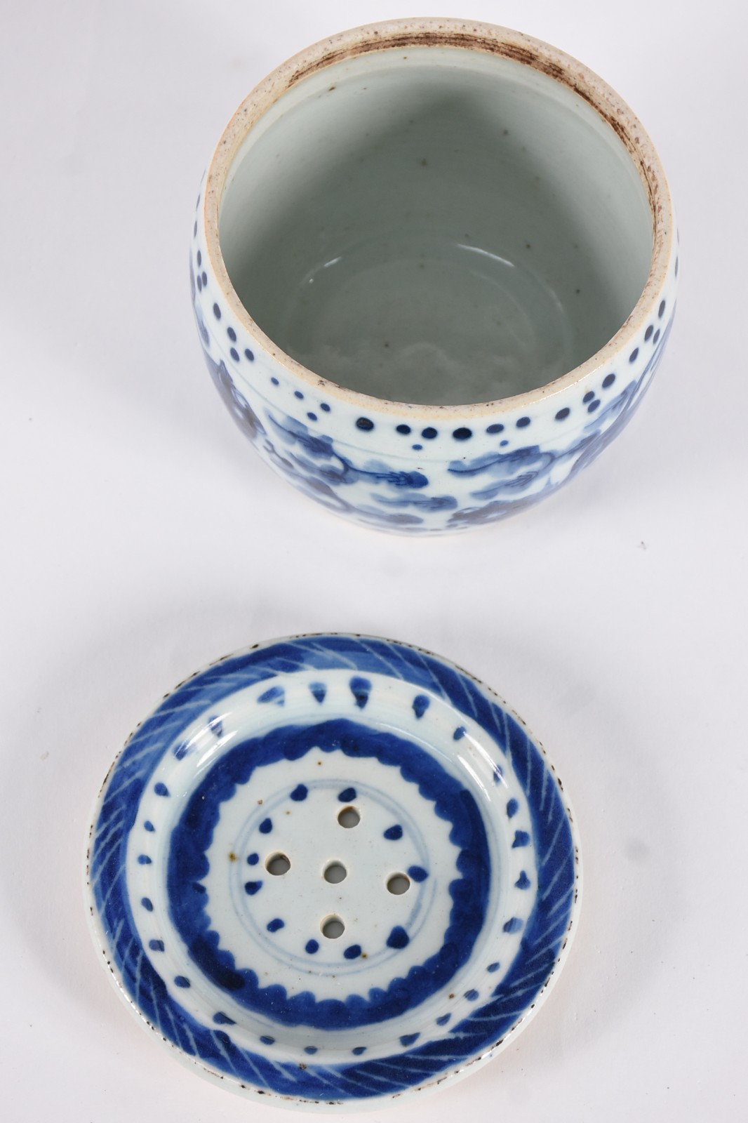 Caixa de grilos em porcelana oriental azul e branco. Circa 1800 (Fio... - foto 3 de 4