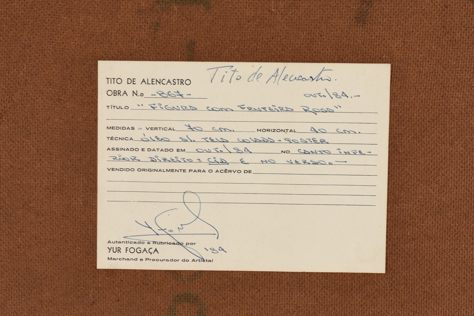 Tito de Alencastro (1934-1999), Figura com Fruteira Rosa - foto 4 de 4