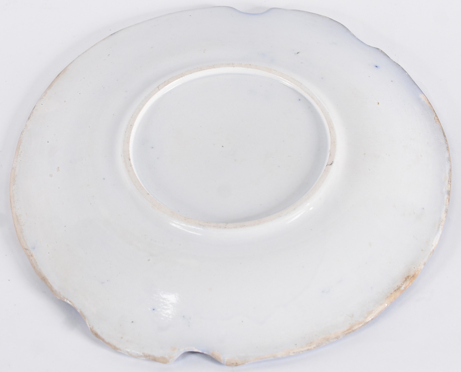 Prato de porcelana azul borrão (com pequenos desgastes). Inglaterra... - foto 3 de 3