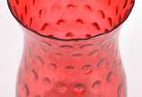 Vaso decorativo de vidro vermelho transparente. - Vaso decorativo de vidro vermelho transparente.