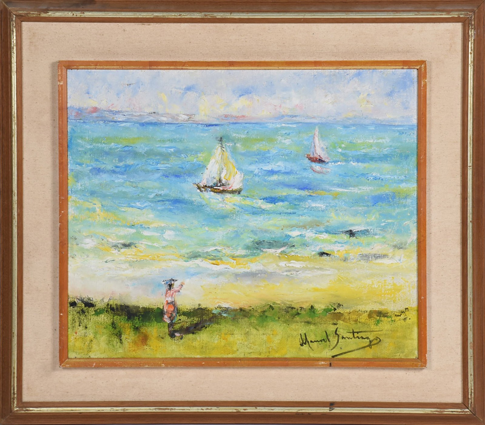 Manoel Santiago (1897-1987), Marinha com Barcos - foto 2 de 4