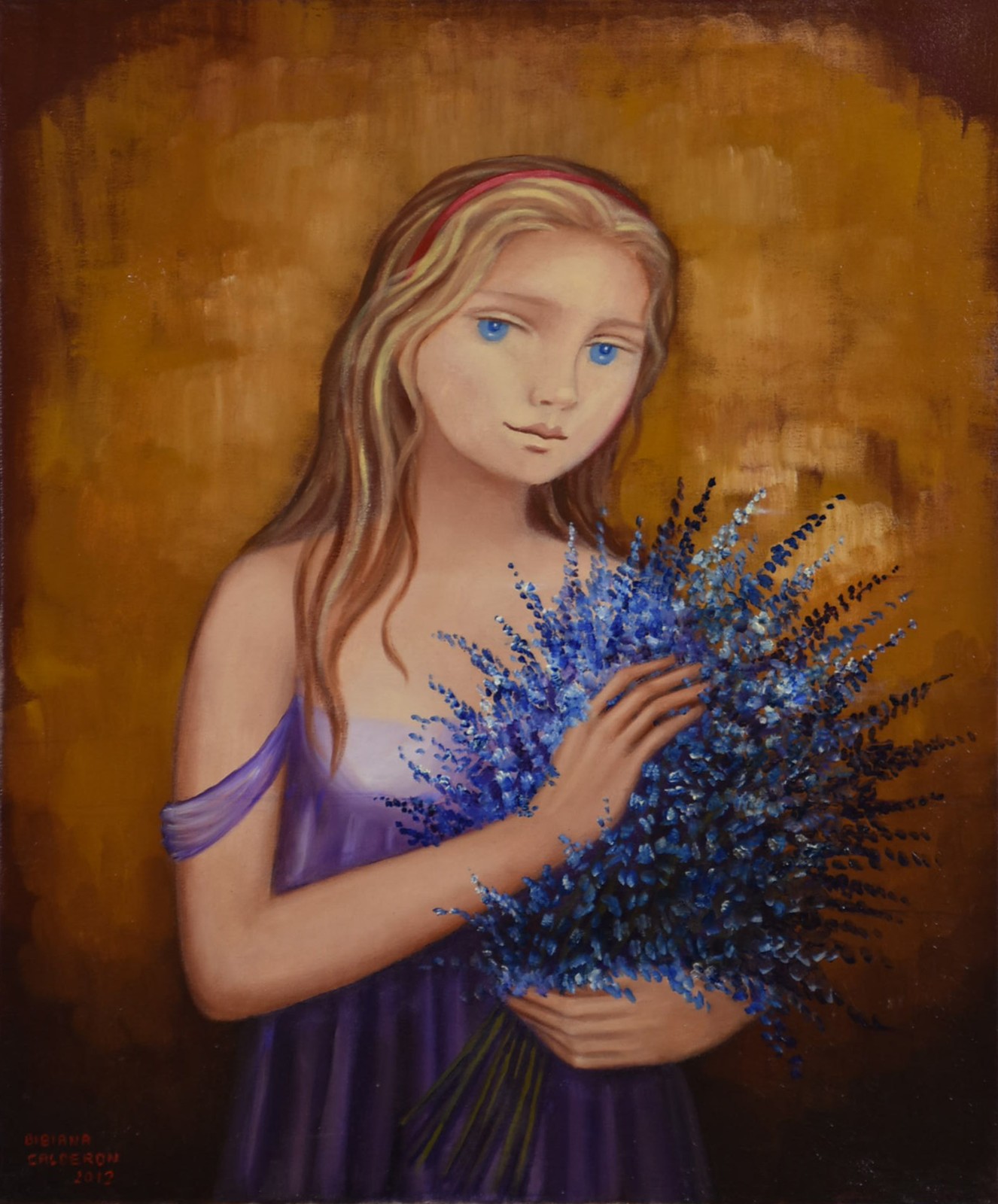 Bibiana Calderón  (1949), Menina com Flores. - foto 1 de 3
