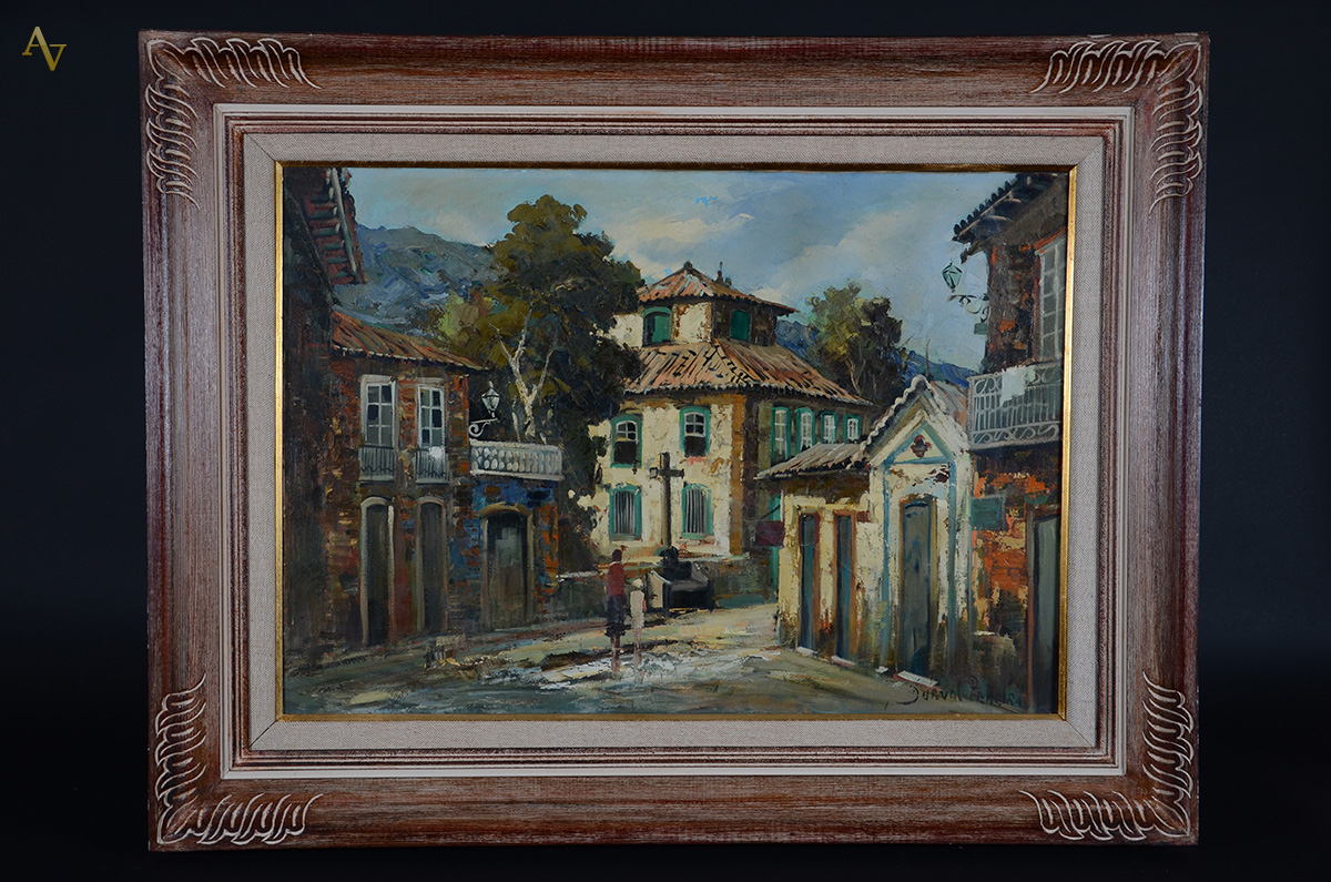 DURVAL PEREIRA - Paisagem com casarios - ost - 70 x 100 - foto 2 de 2