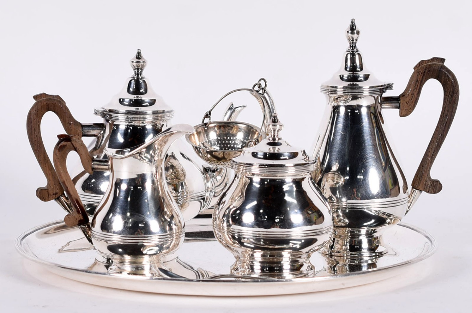 Pequena baixela para chá e café de prata portuguesa contraste Águia... - foto 1 de 6