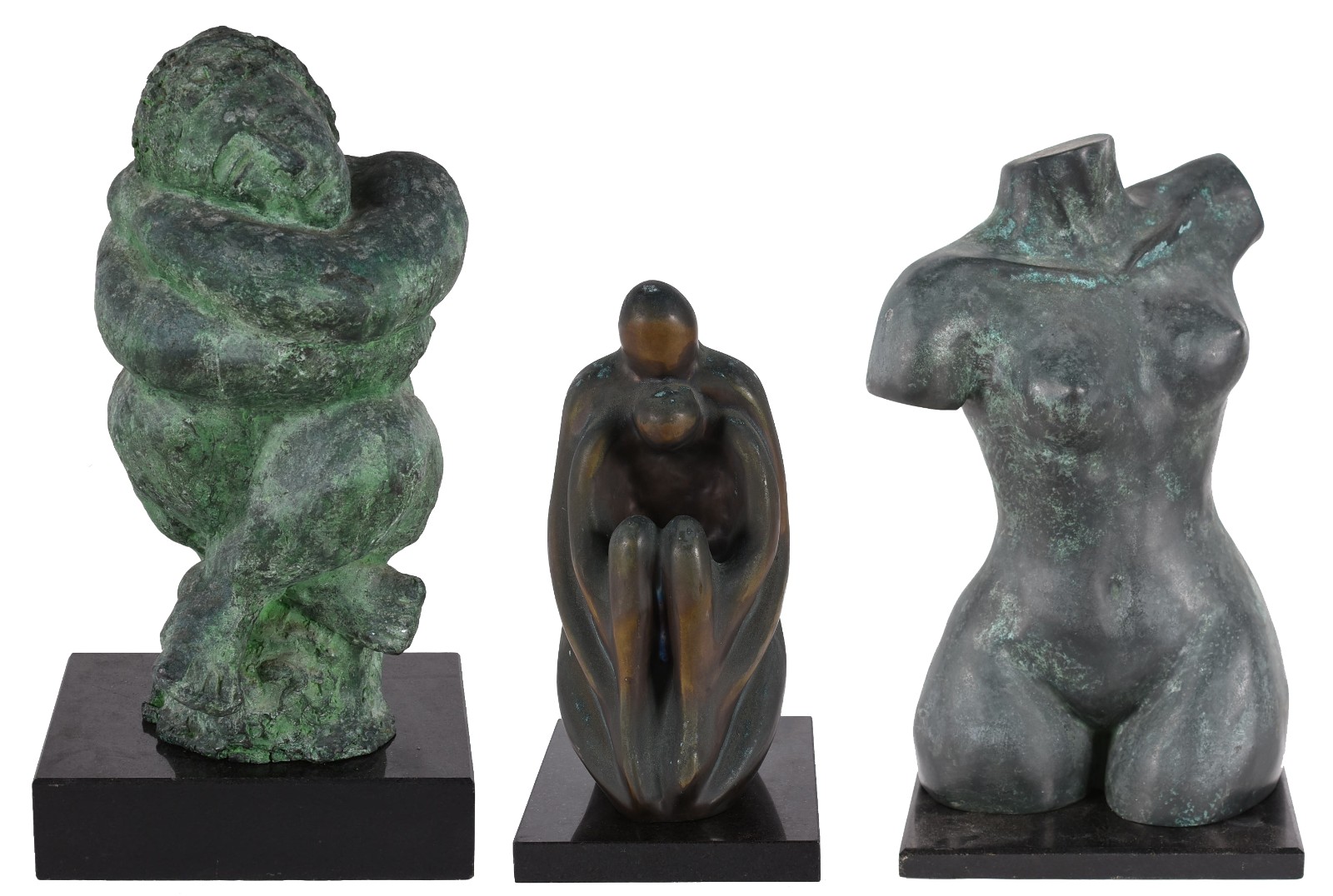 Três esculturas de bronze de artistas variados. O que tem duas... - foto 1 de 11