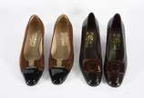 Dois pares de sapatos femininos italianos FERRA... - Dois pares de sapatos femininos italianos FERRAGAMO, tamanho brasileiro 36. Peças usadas seminovas.