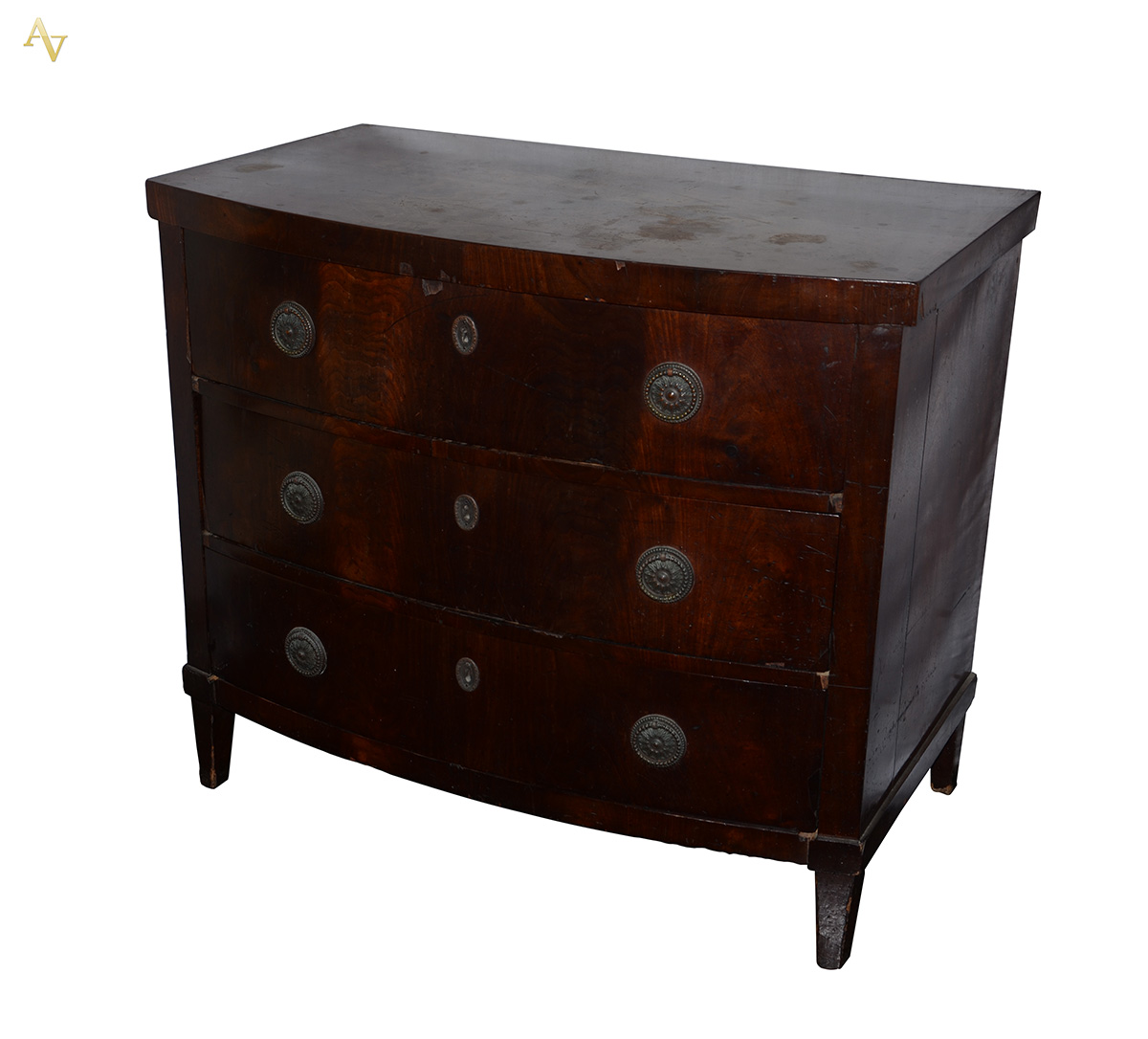 Comoda de madeira nobre com três gavetas, medindo 98 x 57 altura 85...