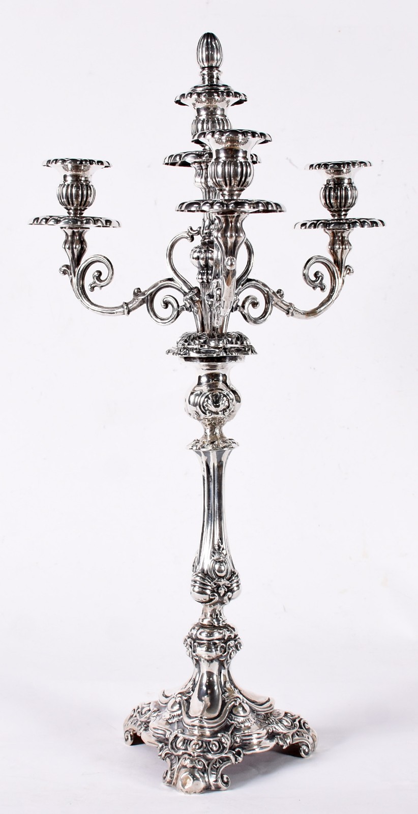 Candelabro para 4 luzes de prata de lei, reversível para castiçal... - foto 1 de 9