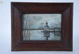 Quadro russo - óleo sobre tela -  Paisagem com ... - Quadro russo - óleo sobre tela -  Paisagem com igreja - 22 x 33