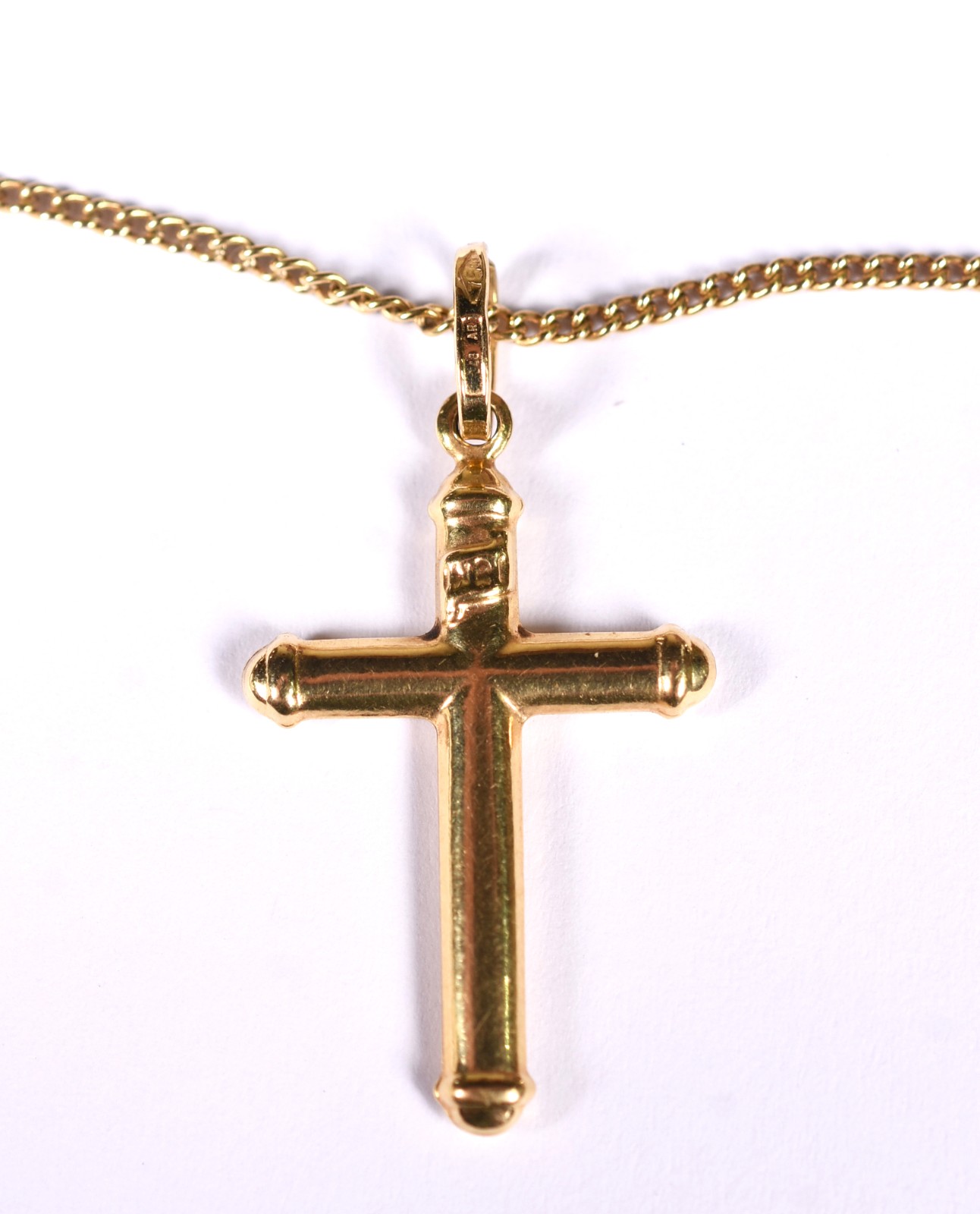 Gargantilha de ouro 18 k, com pingente feitio crucifixo (Por motivos... - foto 1 de 6