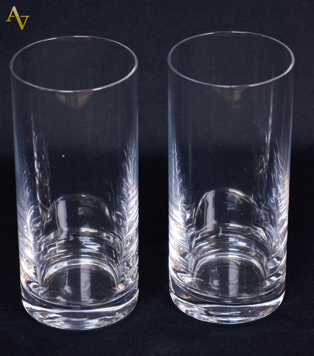 Seis copos longos de cristal liso para whisky