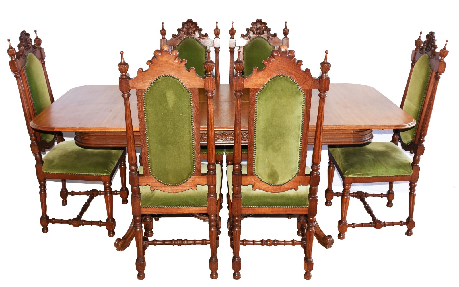 Conjunto de Mesa de jantar de madeira nobre, Selo da RENASCENÇA... - foto 1 de 8