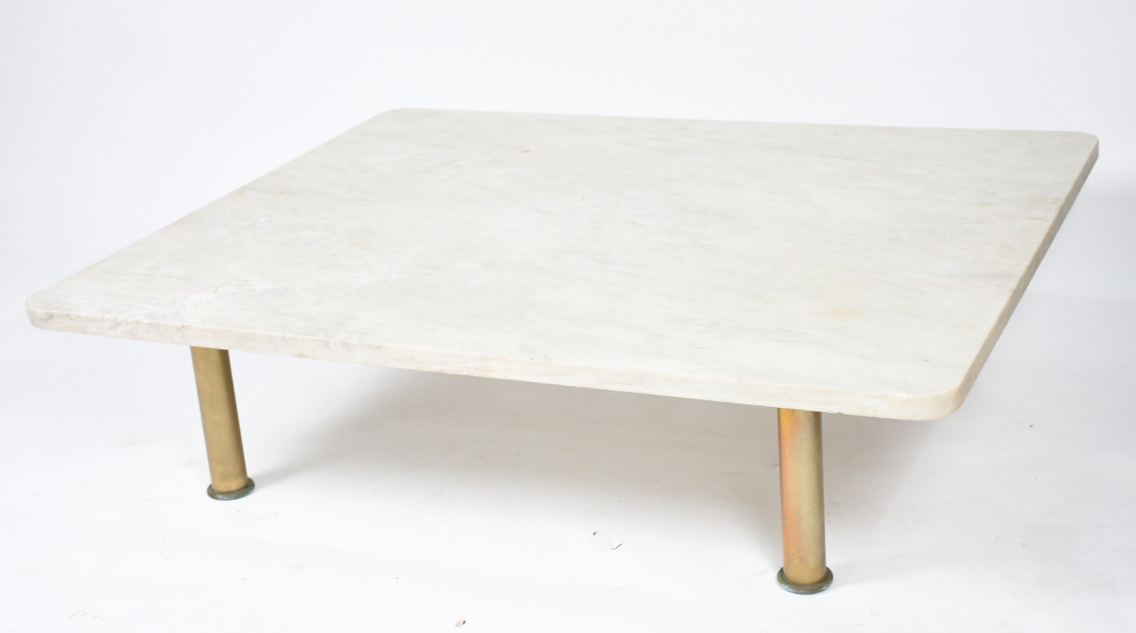 Mesa de centro com base de metal dourado e tampo de mármore (metal... - foto 1 de 7