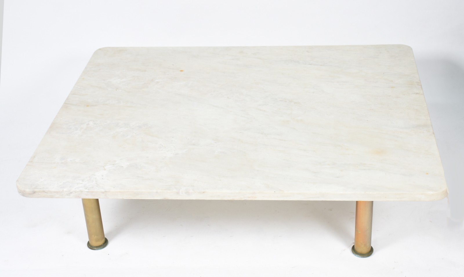 Mesa de centro com base de metal dourado e tampo de mármore (metal... - foto 2 de 7
