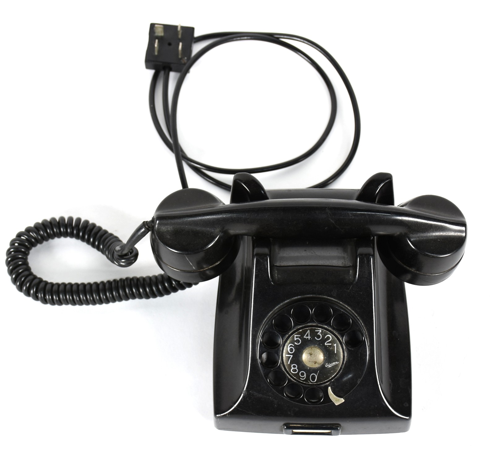 Antigo aparelho telefônico de galalite preto, anos 60. - foto 2 de 6