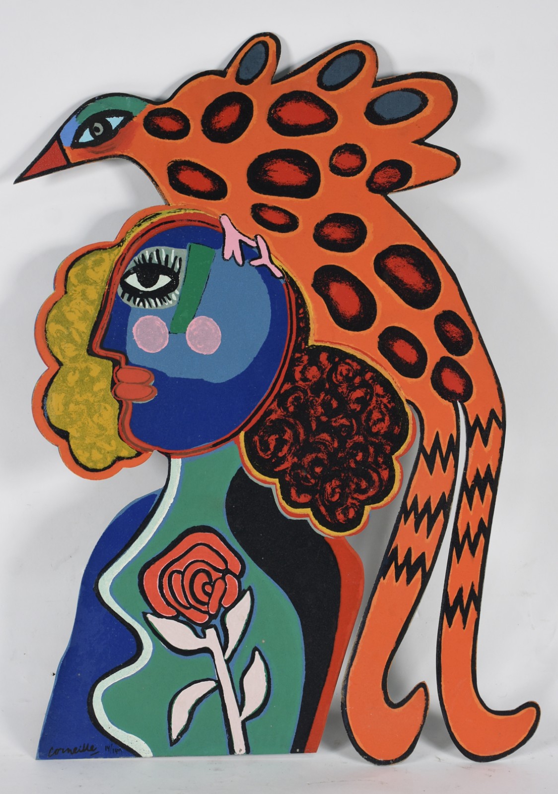 Corneille (1922-2010), Femme et d'oiseaux Exotiques - foto 1 de 3