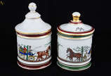 Dois potiches em porcelana Dunhill - Paris. Alt... - Dois potiches em porcelana Dunhill - Paris. Alturas: 16 e 18 cm