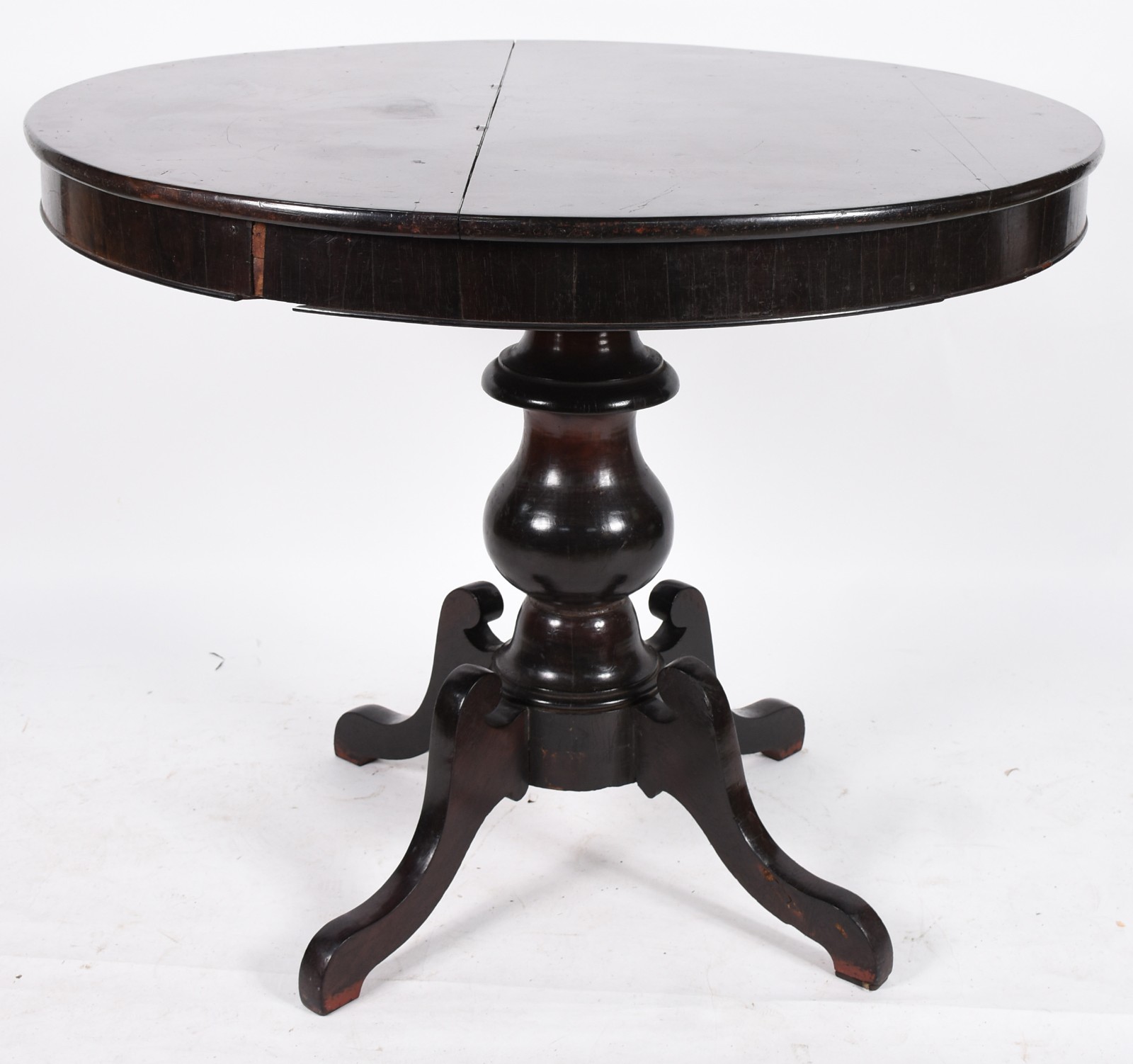 Mesa de jantar de madeira nobre feitio redondo, base em feitio... - foto 1 de 5