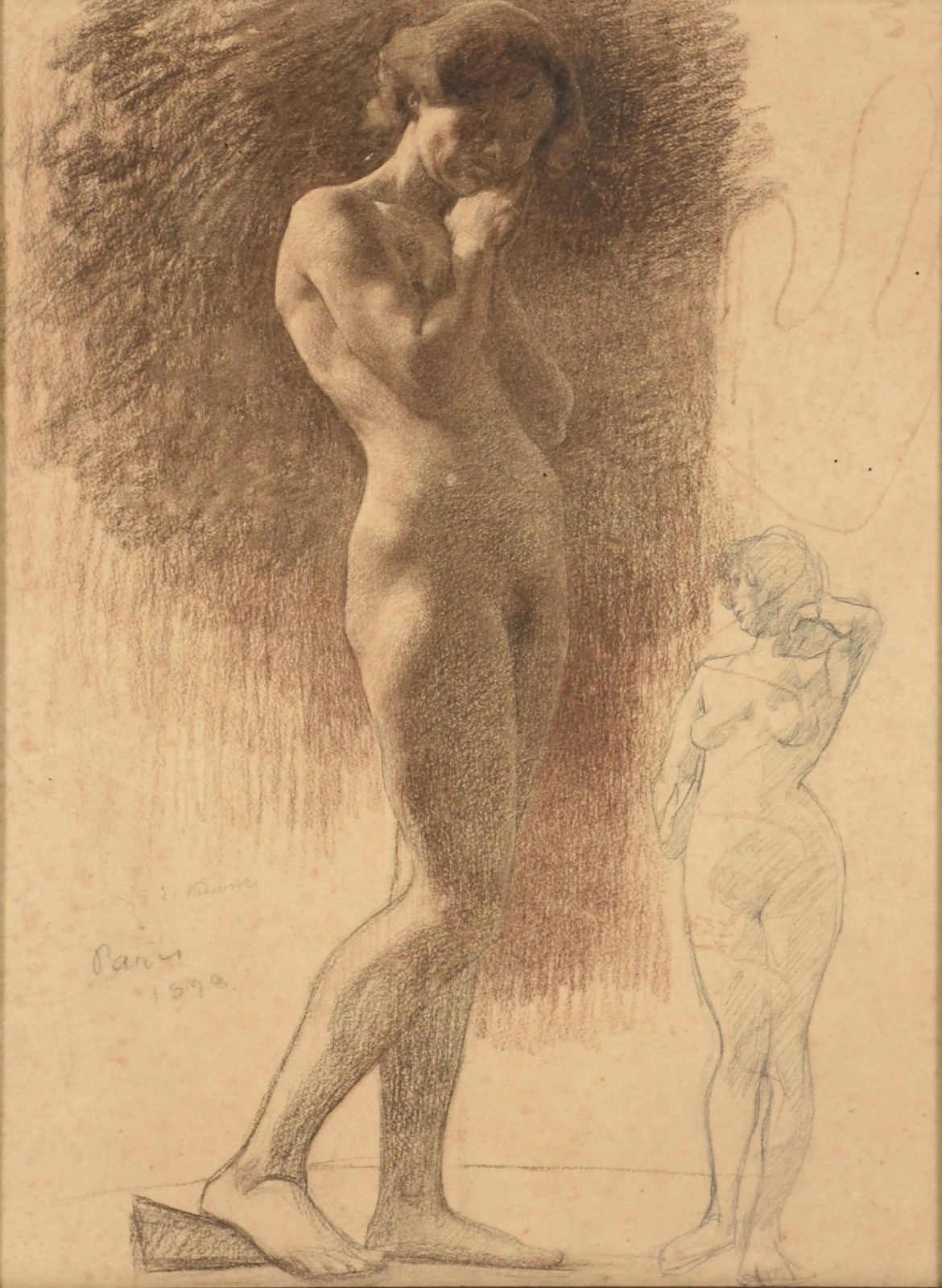 Eliseu Visconti (1866-1944), Nú feminino de pé - foto 1 de 5
