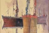 Sansão Pereira (1919-2014), Barcos - Óleo sobre tela.