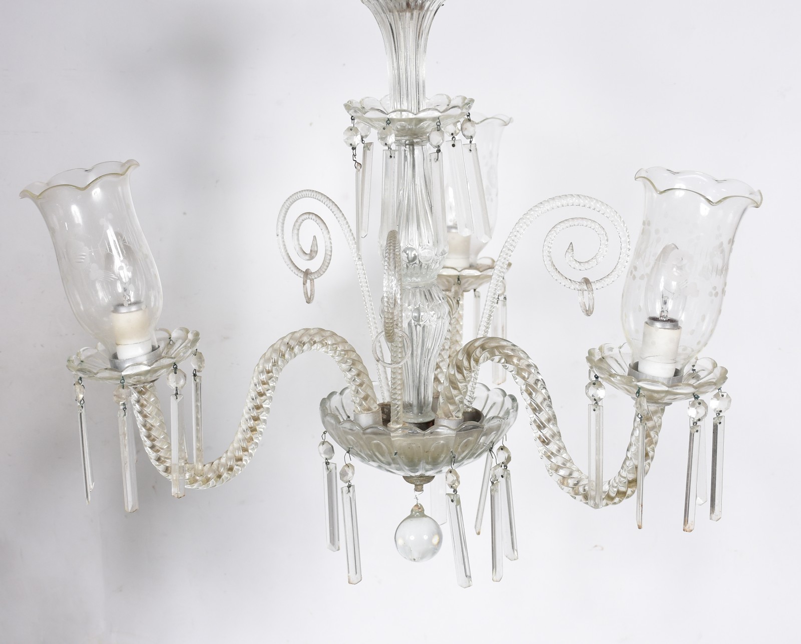 Lustre de cristal para 3 luzes. - foto 1 de 3
