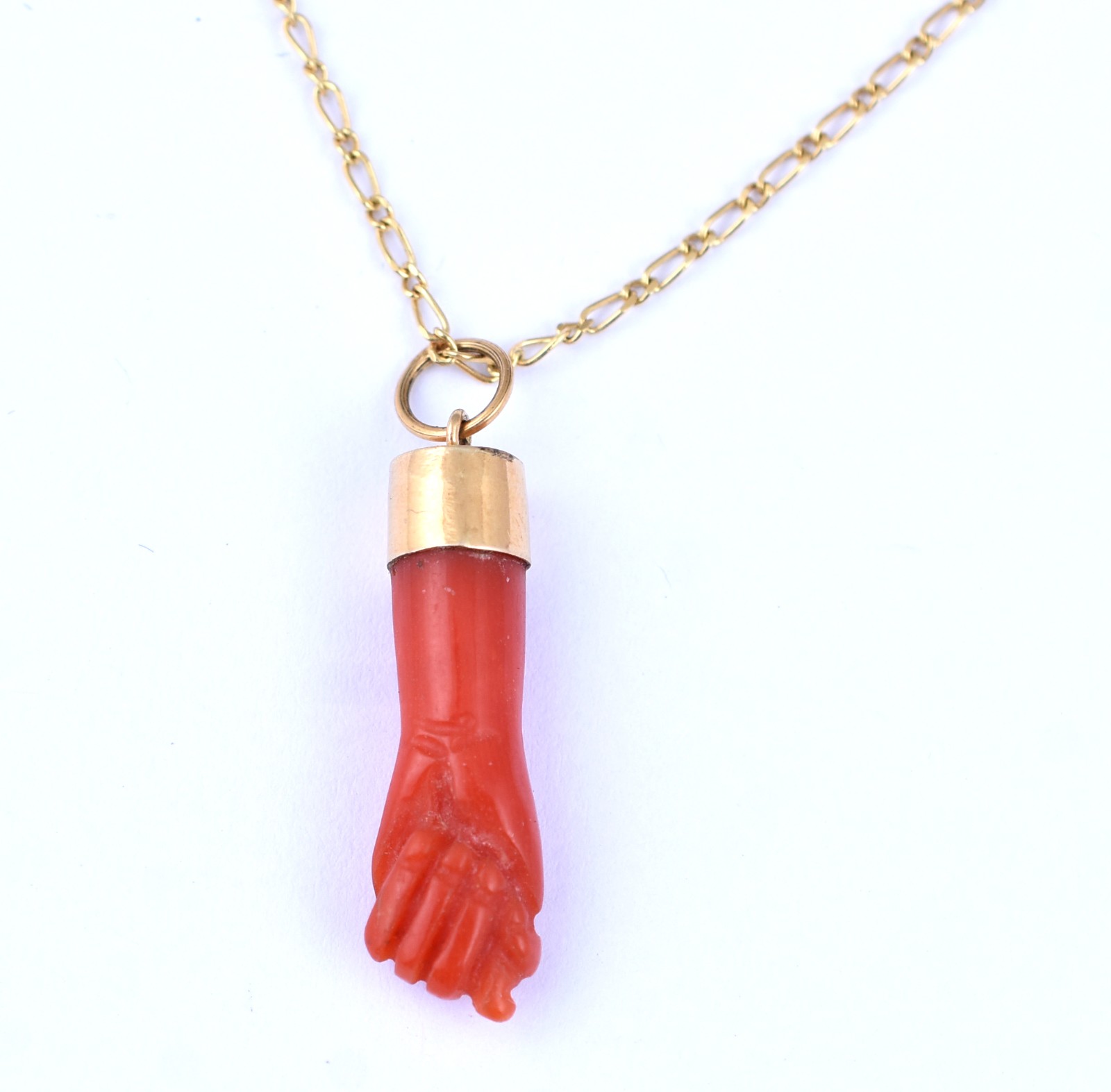 Gargantilha de ouro, contraste 750 com pingente coral (Por motivos de... - foto 1 de 5
