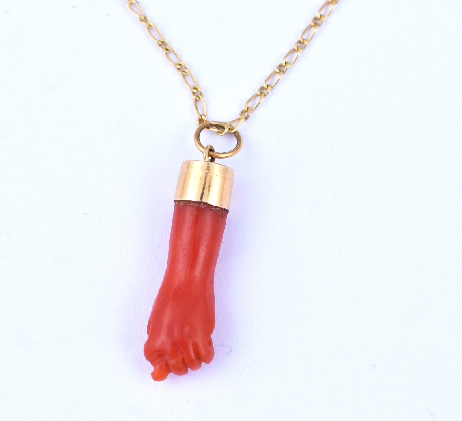 Gargantilha de ouro, contraste 750 com pingente coral (Por motivos de... - foto 2 de 5