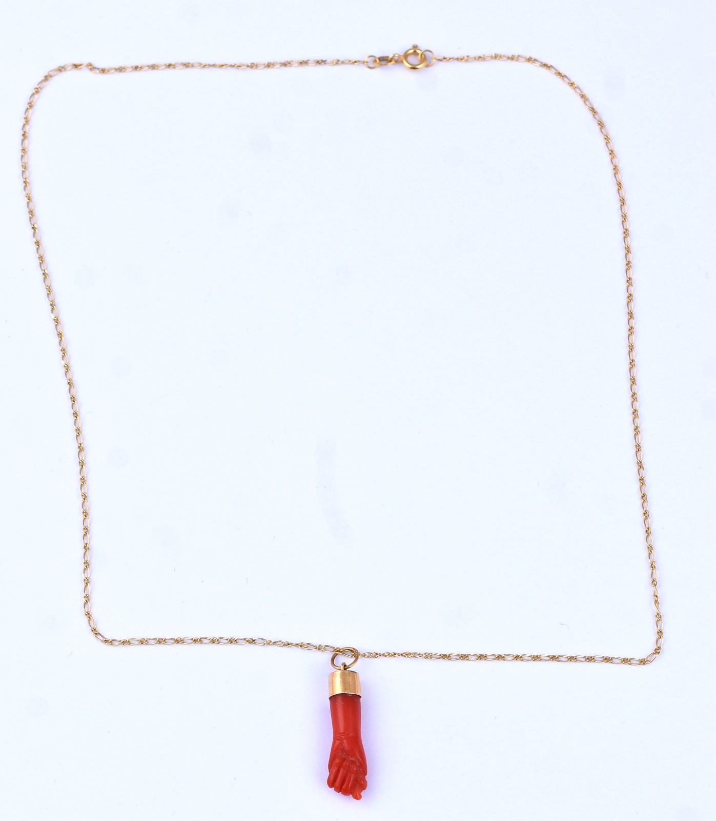 Gargantilha de ouro, contraste 750 com pingente coral (Por motivos de... - foto 3 de 5
