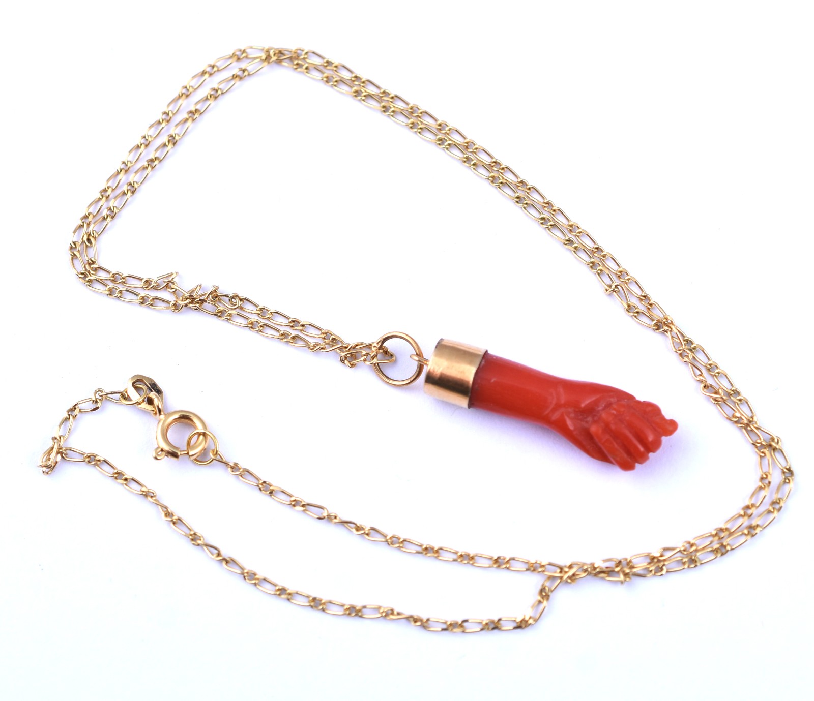 Gargantilha de ouro, contraste 750 com pingente coral (Por motivos de... - foto 4 de 5