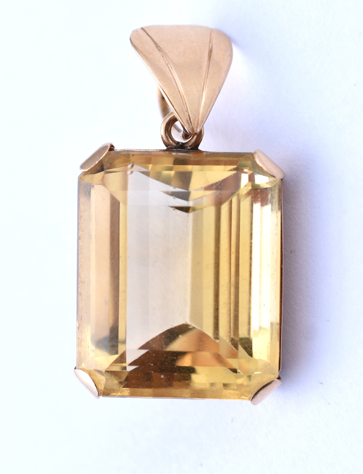 Pingente de ouro 18 k com pedra topázio amarelo (Por motivos de... - foto 1 de 3