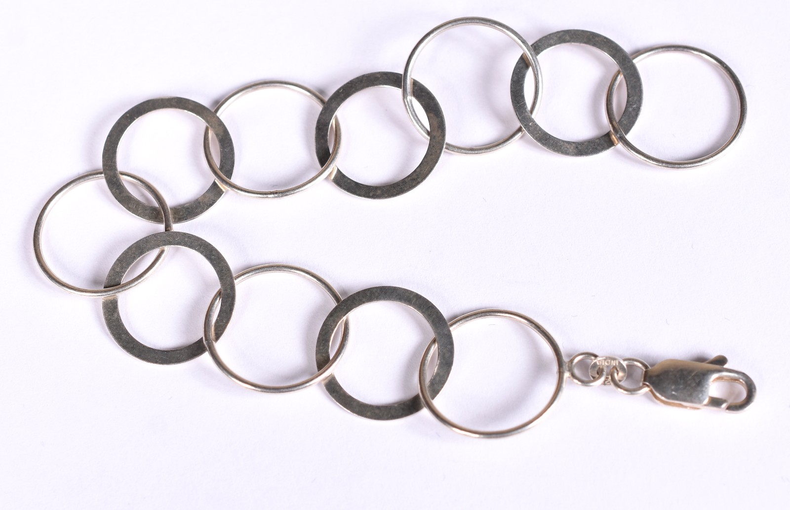 Pulseira feminina em prata de lei 925 mls contrastado, com elos... - foto 4 de 4