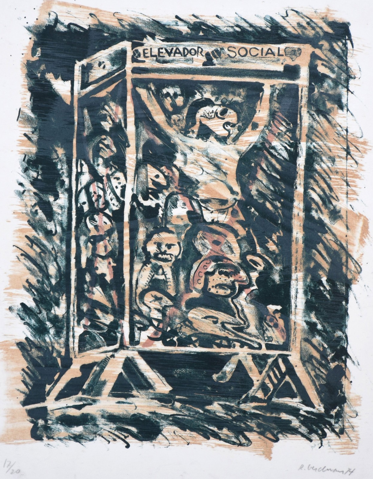  Rubens Gerchman (1942-2008), Elevador Social - foto 1 de 5