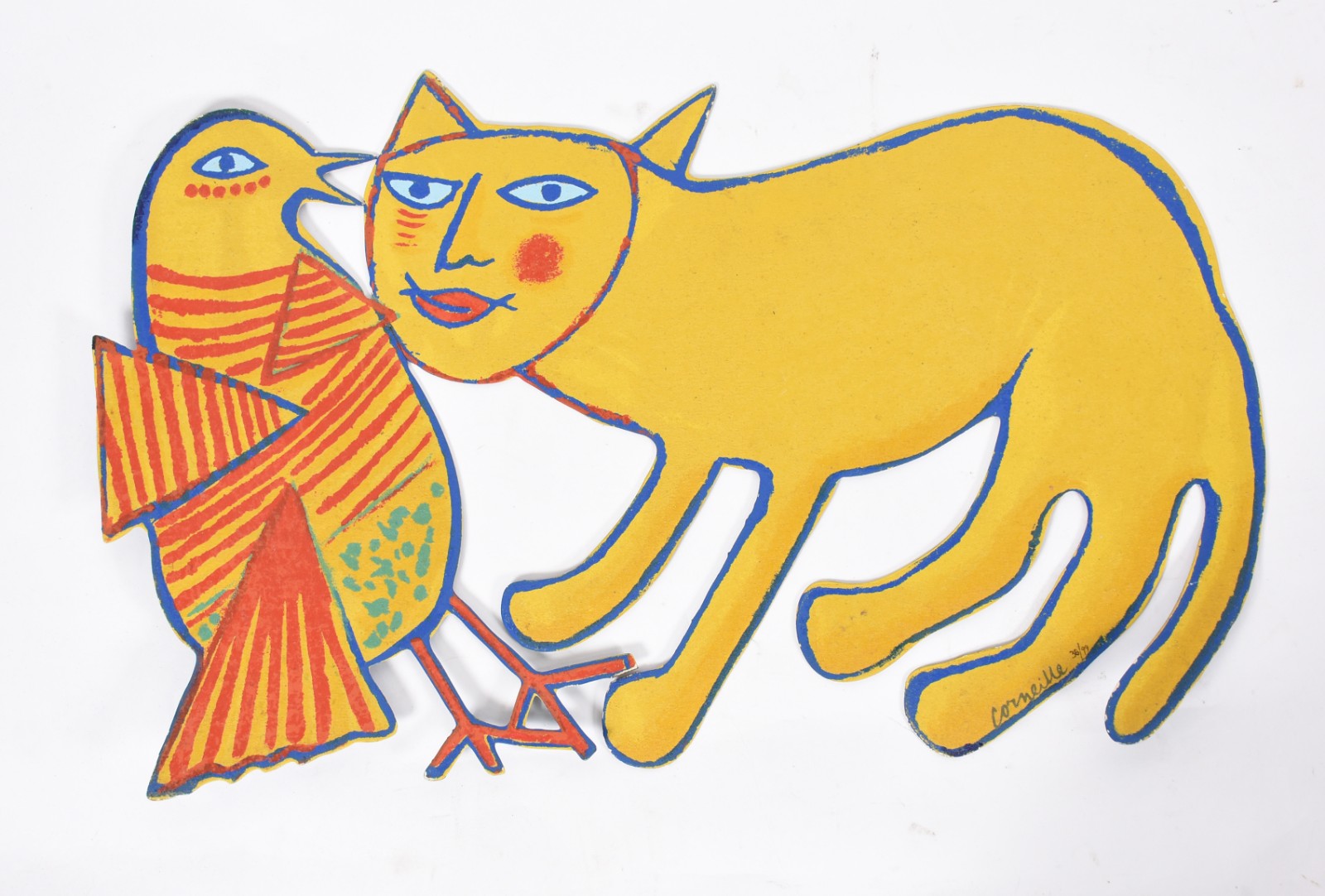 Corneille (1922-2010), Yellow Cat with a Bird - foto 1 de 4