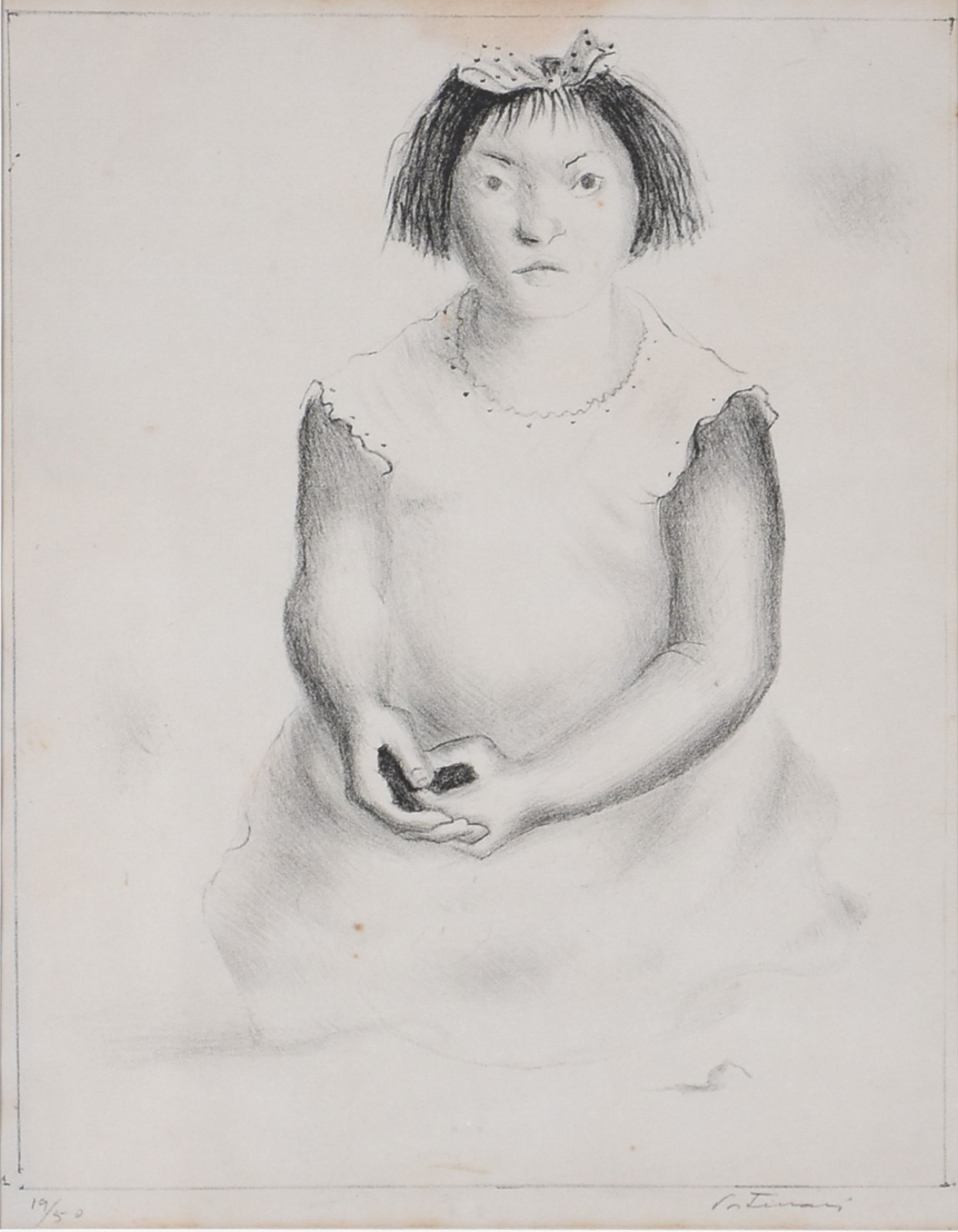 Cândido Portinari (1903-1962), Menina com laço no cabelo - foto 1 de 5