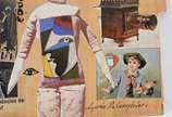 Lyria Palombini (1939) - Conjunto com 6 colagens diversas sobre madeira, datado 2015.