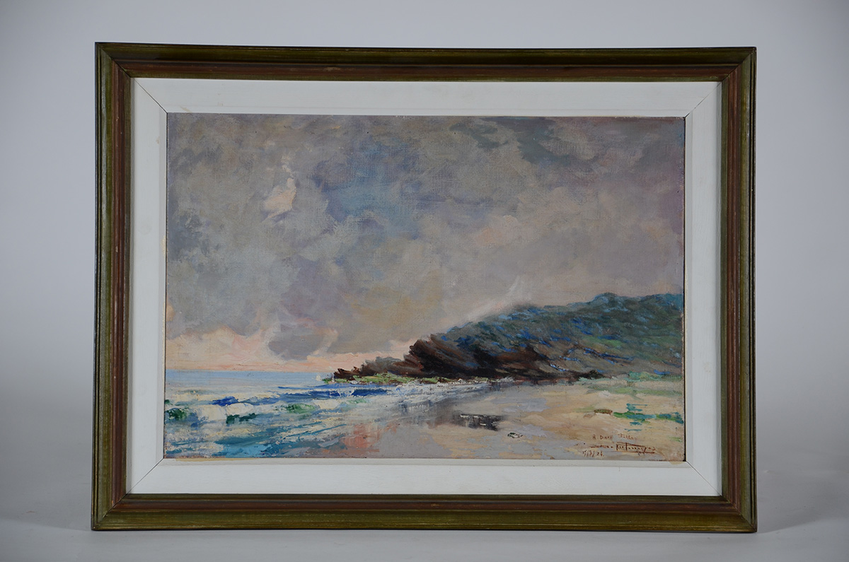 DAKIR PARREIRAS (1894 / 1967) - Paisagem, com dedicatória, datado...