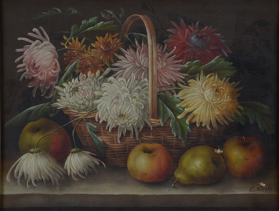E. STEELE - Cesta com flores e frutos - ost - 36 x 46 - foto 2 de 3