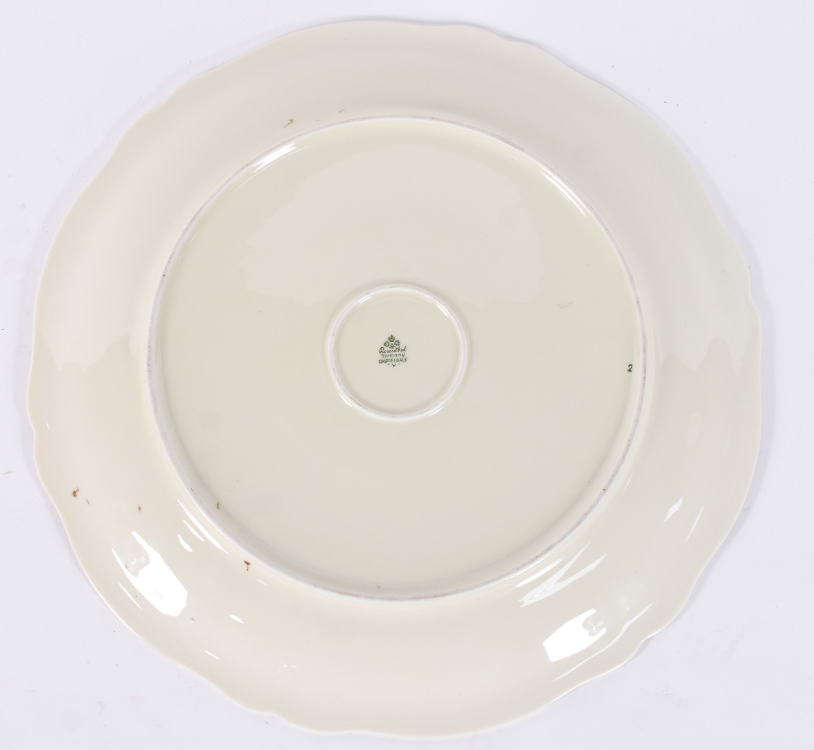 Medalhão de porcelana Rosenthal decorado com ave dourada sobre fundo... - foto 3 de 4