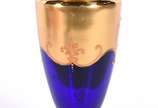 Vaso veneziano na cor azul cobalto e dourado. - Vaso veneziano na cor azul cobalto e dourado.