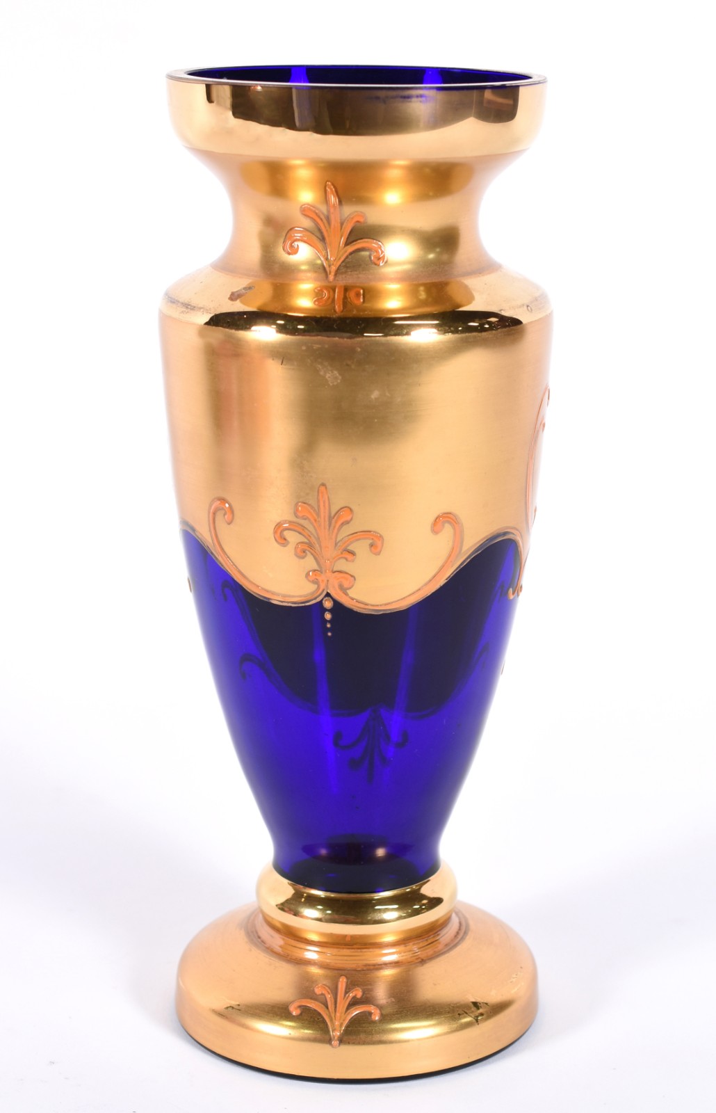 Vaso veneziano na cor azul cobalto e dourado. - foto 2 de 4