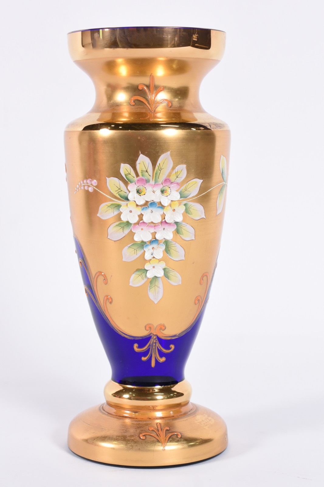 Vaso veneziano na cor azul cobalto e dourado. - foto 1 de 4