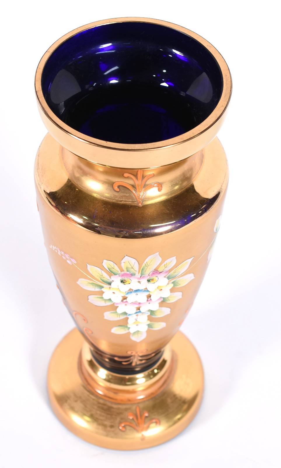 Vaso veneziano na cor azul cobalto e dourado. - foto 3 de 4