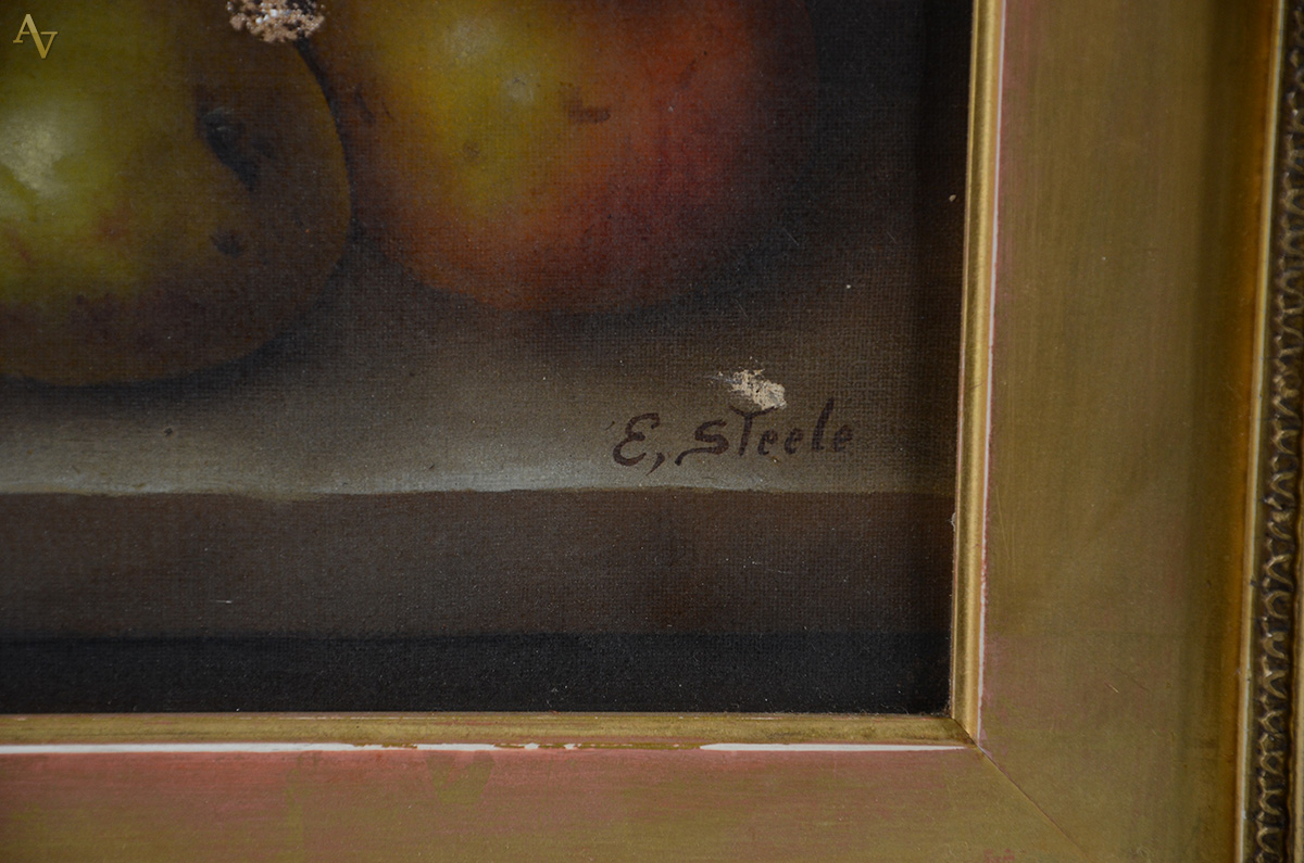 E. STEELE - Cesta com flores e frutos - ost - 36 x 46 - foto 3 de 3