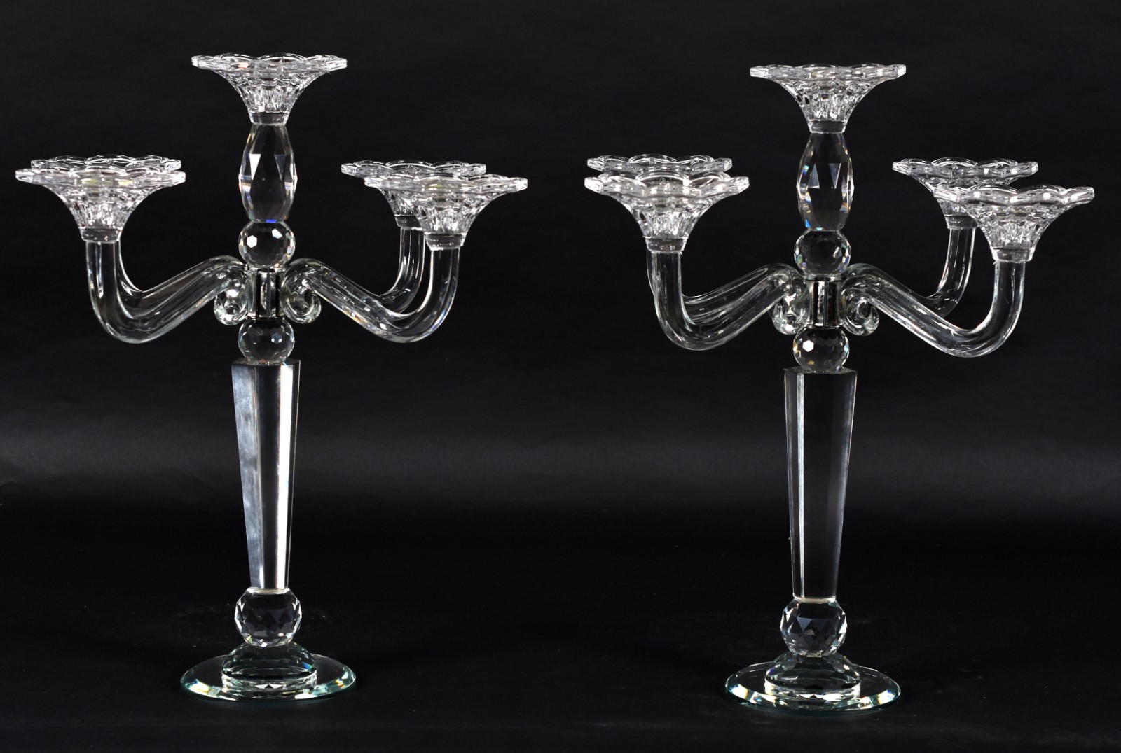 Par de candelabros de cristal para 5 velas cada. - foto 1 de 3